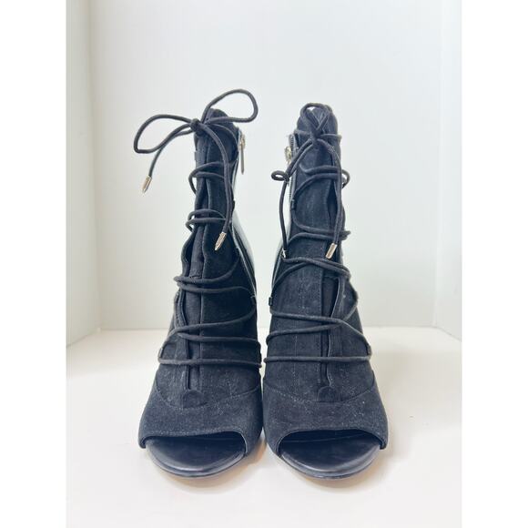 Sam Edelman Black Peep-Toe Booties, Size 8.5 - Picture 2 of 12